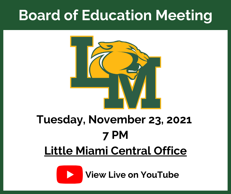 board of education meeting notice with LM logo